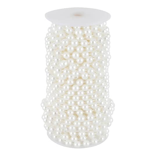 10mm White Round Plastic Pearl Bead Garland, 50ft. by Bead Landing™